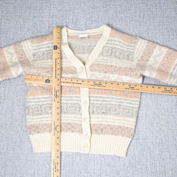 Hilda Ltd 100% Wool Cardigan Sweater Icelandic Fair Isle knit Medium - Picture 6 of 10
